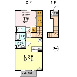 セジュール【202号室】の間取り