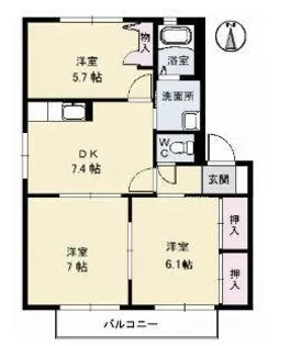 シャーメゾン平木 B棟【102号室】の間取り