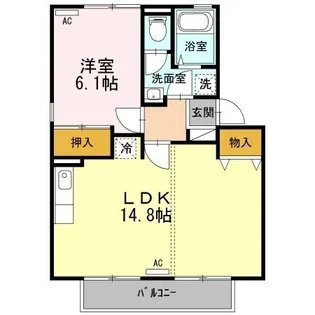 サニーハイム B棟【202号室】の間取り