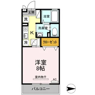 ベルシャトル B棟【101号室】の間取り