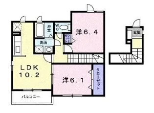 シャイン ヒルズ【201号室】の間取り