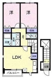サンライズK3 A【201号室】の間取り