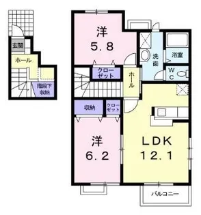 サンフラワー B【201号室】の間取り