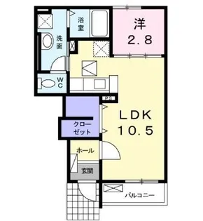 ベル イリーデA【103号室】の間取り