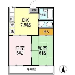 三宝ハイツ B棟【201号室】の間取り