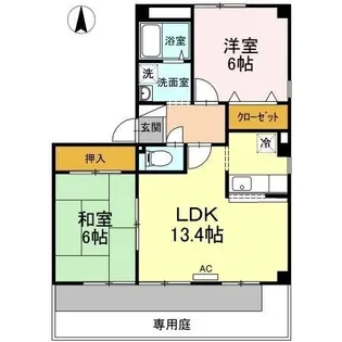 アンビエンテ花ノ宮【201号室】の間取り