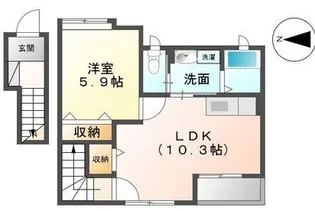 アクアサイド【201号室】の間取り