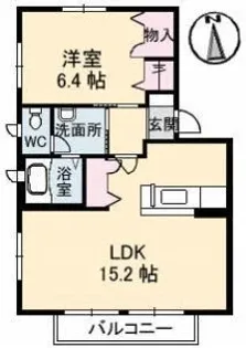 オレンジテラス A棟【202号室】の間取り
