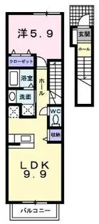 アパートメントハウス船入公園【202号室】の間取り