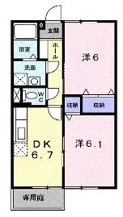 サンライズ・フジB【101号室】の間取り