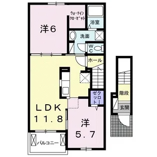 イルクォーレ【202号室】の間取り
