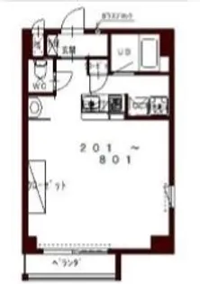 コリドールベイ【201号室】の間取り