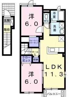 ラブリーフレンドB【201号室】の間取り