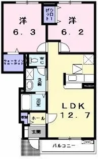 ヴィータ リベラ国分寺D【102号室】の間取り