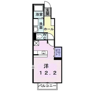 リバティハウスC【102号室】の間取り
