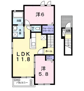 サンライズガーデンD【203号室】の間取り