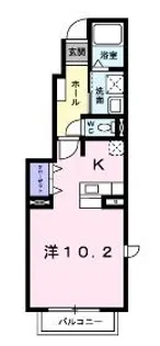エクスブルーミナトB【101号室】の間取り