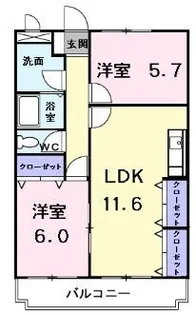 マリッチ宇野【102号室】の間取り