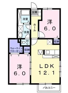 ヴィラ なのはな C【101号室】の間取り