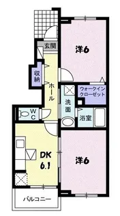 秋桜ミディⅡ【101号室】の間取り