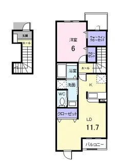 シェーンベルク土器A【202号室】の間取り