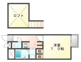 レオパレスパイナス松福【102号室】の間取り