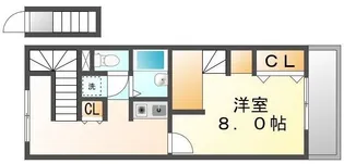 レオパレスサルウェイ三条【210号室】の間取り
