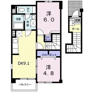 ベル ソレイユB【203号室】の間取り