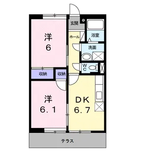 コーポ樹【102号室】の間取り