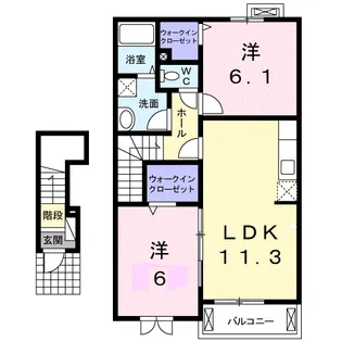 ザ・グローブ【203号室】の間取り