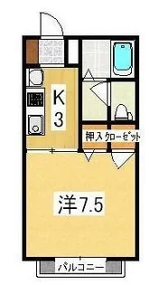 コーポソレイユ【102号室】の間取り