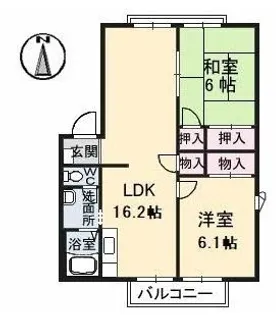 フレグランス中塚 A棟【203号室】の間取り