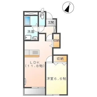 カーサ フェリーチェ【105号室】の間取り