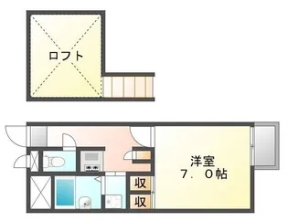 レオパレスパイナス松福【103号室】の間取り