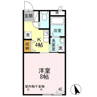 プリシェール高松 B【102号室】の間取り