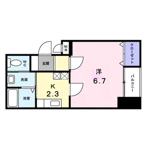グレース栗林【401号室】の間取り