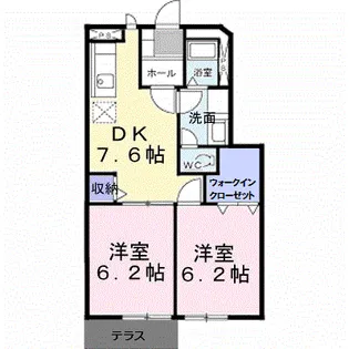 2DKの間取り画像