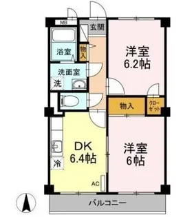 2DKの間取り画像