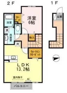 グリーン ビット 民【202号室】の間取り
