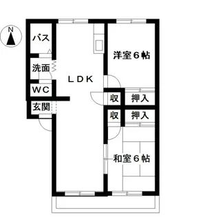 フレグランス前田 A棟【202号室】の間取り