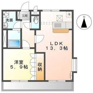 ラフォーレ木太【101号室】の間取り