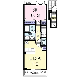1LDKの間取り画像