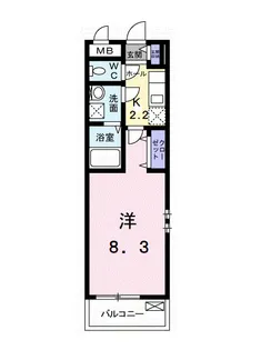 1Kの間取り画像