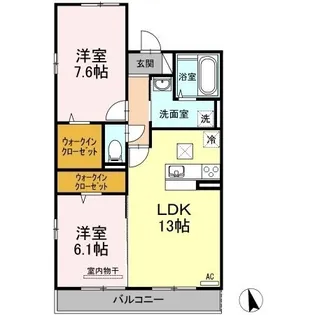 グランデージ サコ【105号室】の間取り