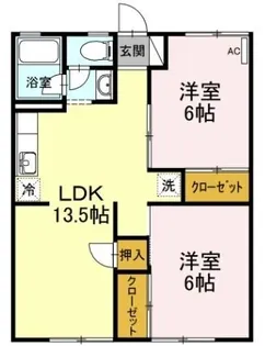 セジュール屋島【201号室】の間取り
