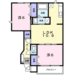 2LDKの間取り画像