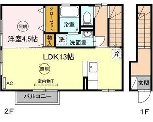ミレット木太町【201号室】の間取り