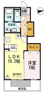 グリーン ビット 民【105号室】の間取り