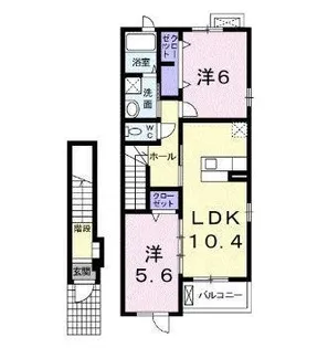 ニュープレイス A【202号室】の間取り