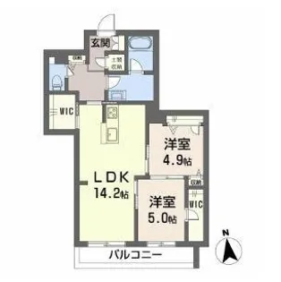 クインテット【102号室】の間取り